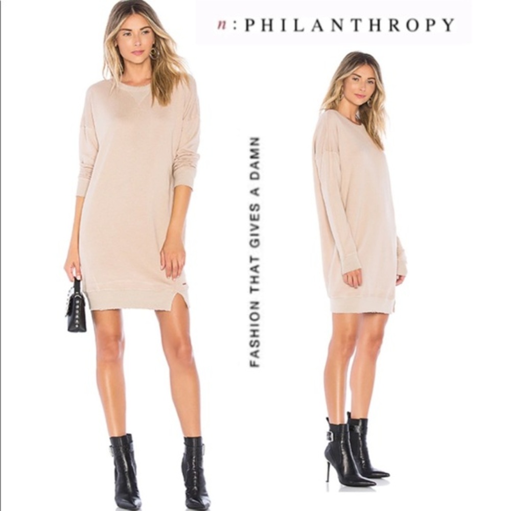 🆕 NWT Revolve n:Philanthropy Milo Crewneck Sweatshirt Mini Dress Small